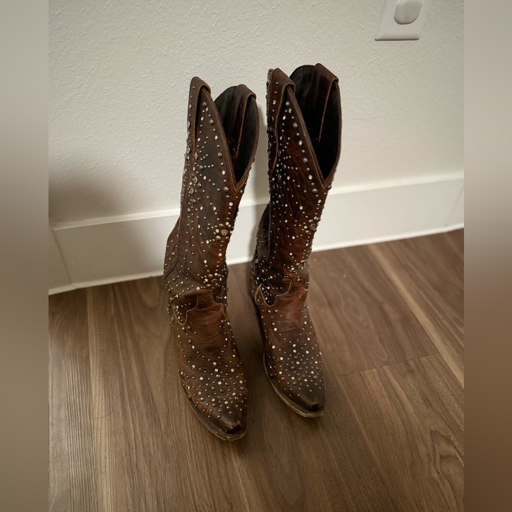 Studded Brown Cowboy Boots